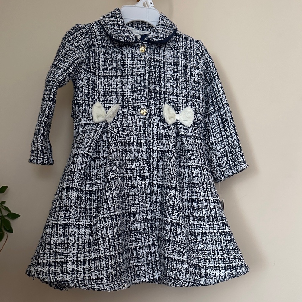 Nannette Baby  2 pc set color white and dark navy